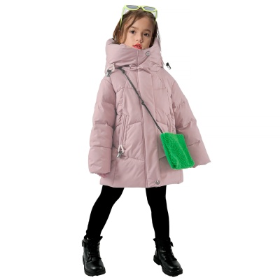 Пальто для девочки Deloras 22196X серо розовое 1